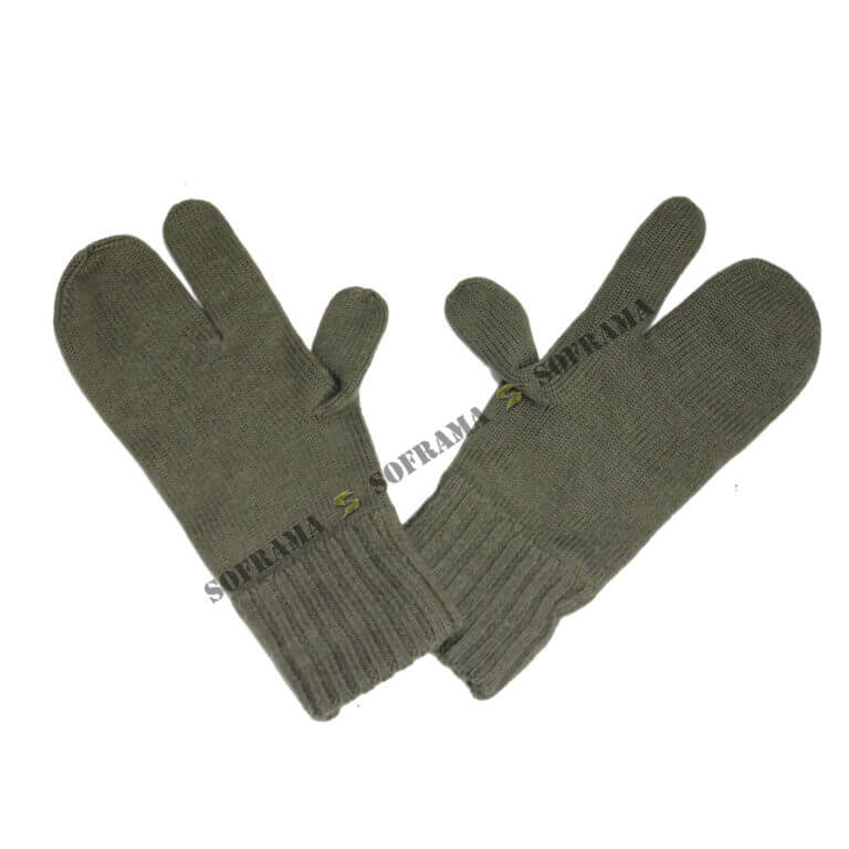 Genuine Danish army trigger finger mittens Syna-Tex gloves OD NEW